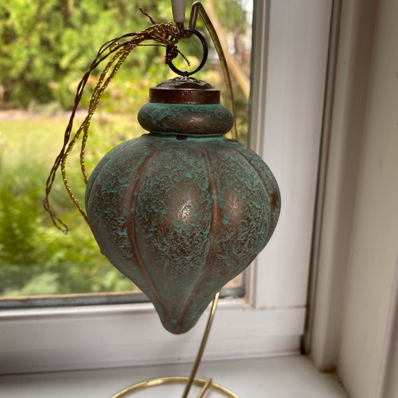 Anthropologie Teal and Bronze Holiday Ornament - Picture 4 of 6